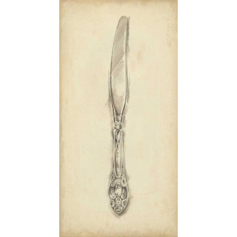 Ornate Cutlery III Black Modern Wood Framed Art Print with Double Matting by Harper, Ethan