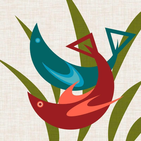 Avian Abstraction II Black Modern Wood Framed Art Print by Chandler, Sharon