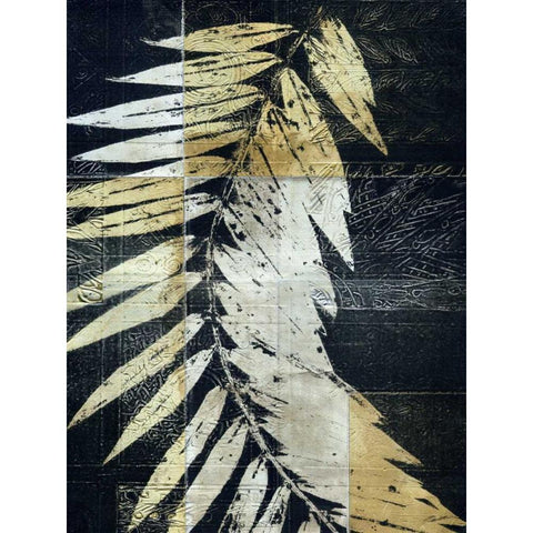 Palm Deco I Black Modern Wood Framed Art Print with Double Matting by Butler, John
