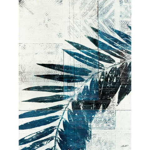 Palm Indigo II Black Modern Wood Framed Art Print by Butler, John