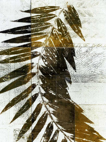 Palm Sienna I Black Ornate Wood Framed Art Print with Double Matting by Butler, John