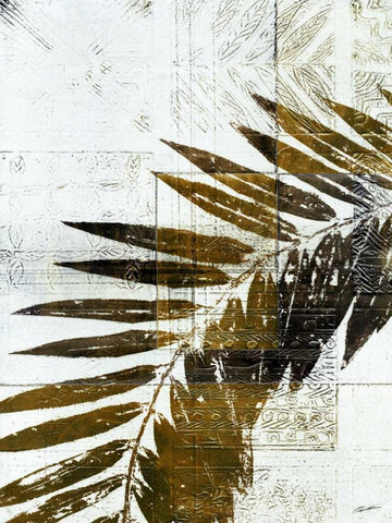 Palm Sienna II White Modern Wood Framed Art Print with Double Matting by Butler, John