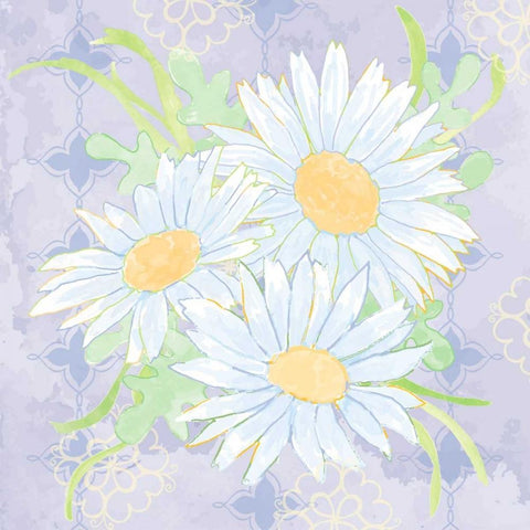 Daisy Patch Serenity II Black Ornate Wood Framed Art Print with Double Matting by Mark, Leslie