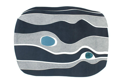 River Stones V White Modern Wood Framed Art Print with Double Matting by Delamater, Rob