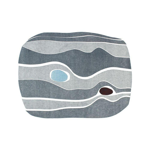 River Stones VII White Modern Wood Framed Art Print by Delamater, Rob