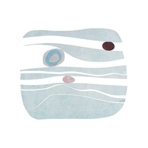 River Stones XII Black Modern Wood Framed Art Print with Double Matting by Delamater, Rob