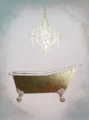 Gilded Bath I White Modern Wood Framed Art Print with Double Matting by Popp, Grace