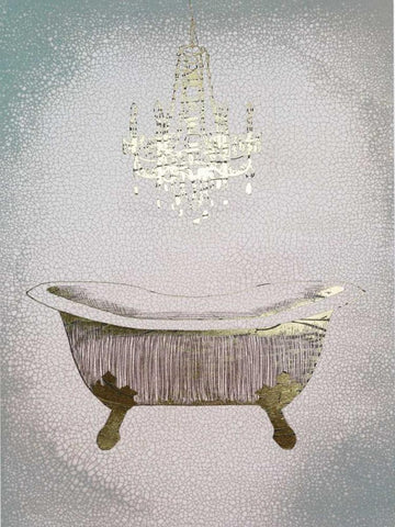 Gilded Bath II White Modern Wood Framed Art Print with Double Matting by Popp, Grace