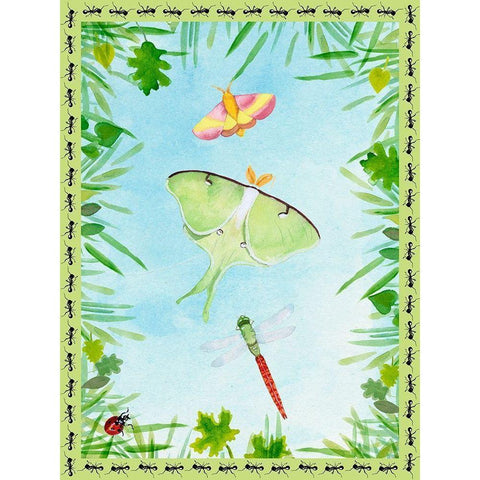 Bug Collector I White Modern Wood Framed Art Print by Ludwig, Alicia