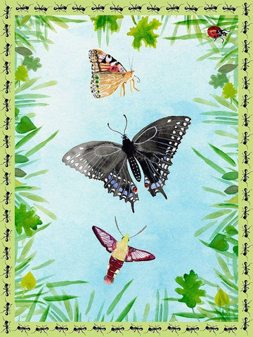 Bug Collector II White Modern Wood Framed Art Print with Double Matting by Ludwig, Alicia