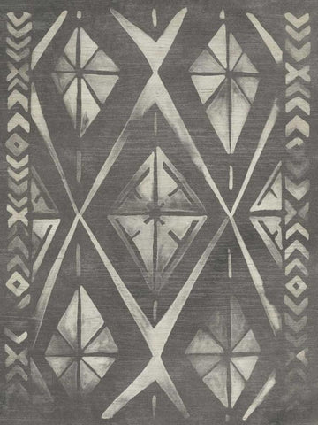 Mudcloth Patterns I Black Ornate Wood Framed Art Print with Double Matting by Vess, June Erica