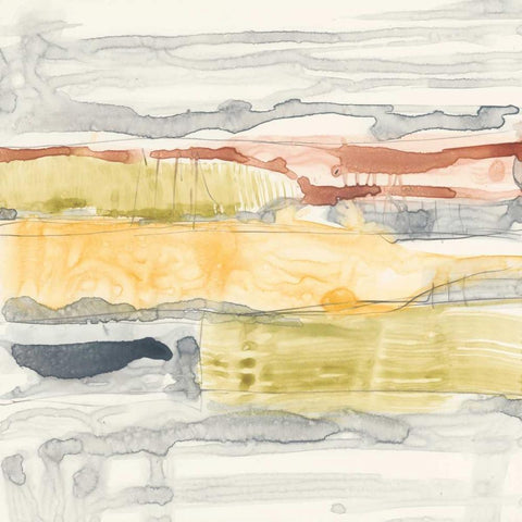 Tiered Layers II Black Modern Wood Framed Art Print with Double Matting by Goldberger, Jennifer