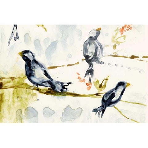 Morning Conversation II Black Modern Wood Framed Art Print with Double Matting by Goldberger, Jennifer