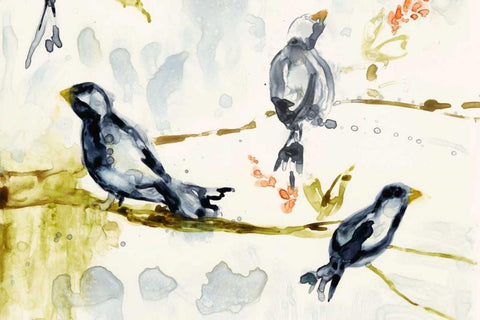 Morning Conversation II Black Ornate Wood Framed Art Print with Double Matting by Goldberger, Jennifer