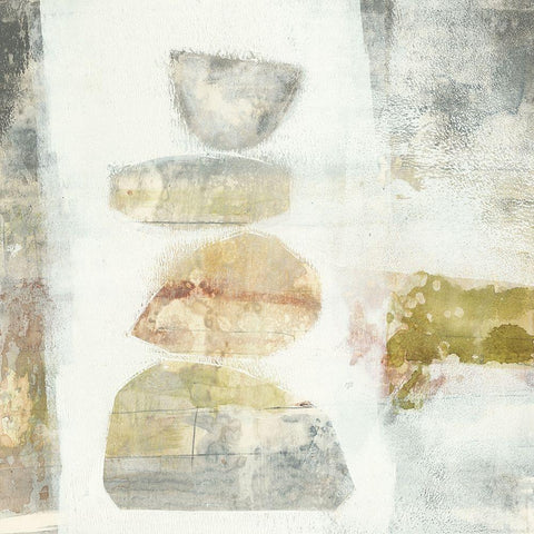 Stacked Vessels I White Modern Wood Framed Art Print with Double Matting by Goldberger, Jennifer