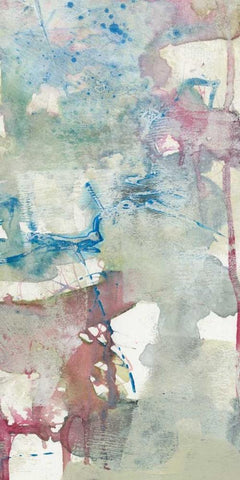 Swath of Color I White Modern Wood Framed Art Print with Double Matting by Goldberger, Jennifer