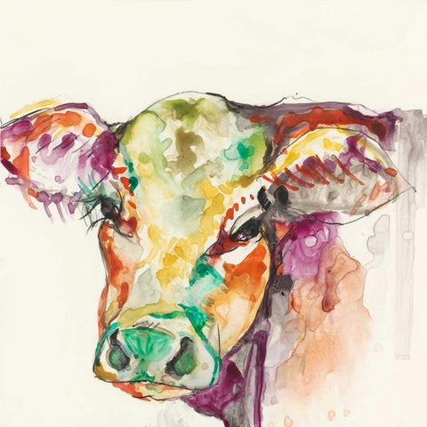 Hi Fi Farm Animals I White Modern Wood Framed Art Print by Goldberger, Jennifer