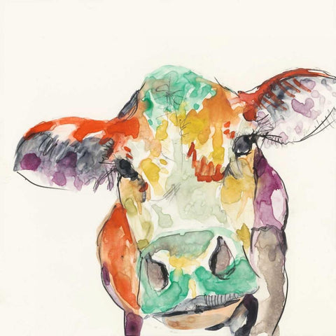 Hi Fi Farm Animals II White Modern Wood Framed Art Print by Goldberger, Jennifer