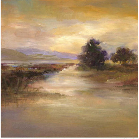 Waters Edge I Gold Ornate Wood Framed Art Print with Double Matting by Finch, Sheila