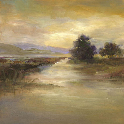 Waters Edge I White Modern Wood Framed Art Print by Finch, Shiela