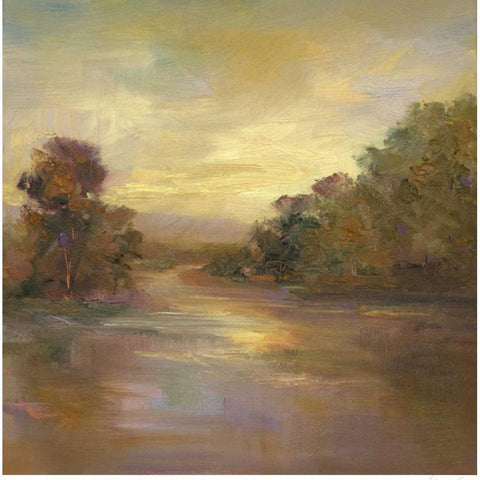 Waters Edge II Black Modern Wood Framed Art Print by Finch, Sheila
