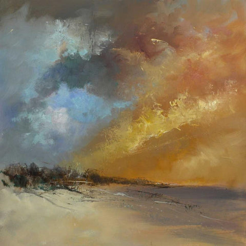 Sun Blaze Gold Ornate Wood Framed Art Print with Double Matting by Doyle, Anne Farrall