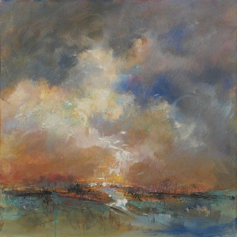 Sylvan Stream Black Modern Wood Framed Art Print with Double Matting by Doyle, Anne Farrall