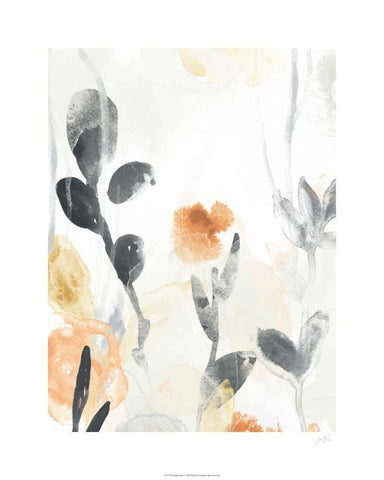 Garden Flow I White Modern Wood Framed Art Print with Double Matting by Vess, June Erica