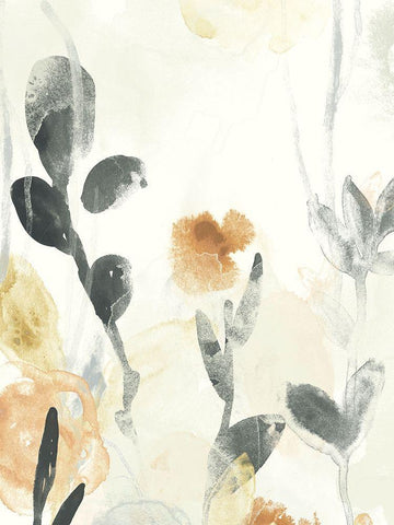 Garden Flow I Black Ornate Wood Framed Art Print with Double Matting by Vess, June Erica