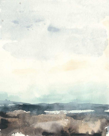 Tidal Horizon I Black Ornate Wood Framed Art Print with Double Matting by Vess, June Erica