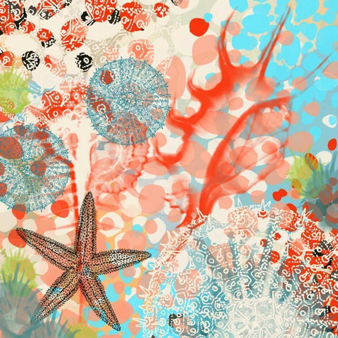 Exotic Sea Life V White Modern Wood Framed Art Print by Orlov, Irena