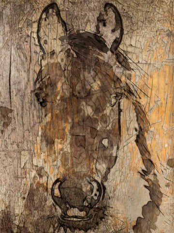 Champagne Horse II Black Ornate Wood Framed Art Print with Double Matting by Orlov, Irena