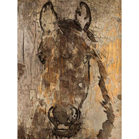 Champagne Horse II Black Modern Wood Framed Art Print by Orlov, Irena