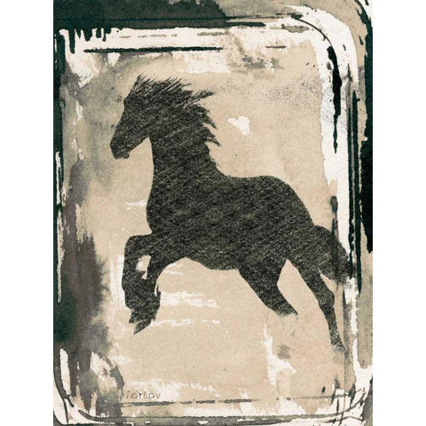 Running Horse I Black Modern Wood Framed Art Print by Orlov, Irena