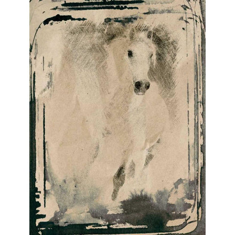 Running Horse V White Modern Wood Framed Art Print by Orlov, Irena