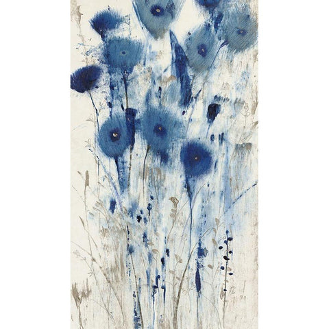 Blue Impressions II White Modern Wood Framed Art Print by OToole, Tim