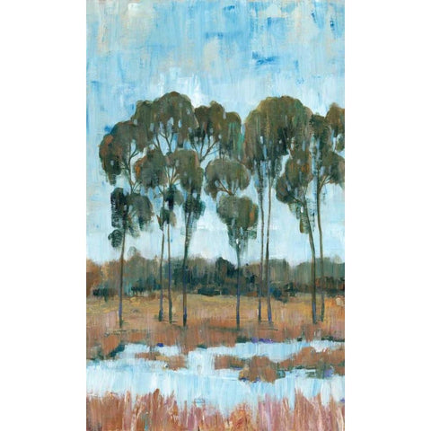 Trees in the Marsh II White Modern Wood Framed Art Print by OToole, Tim