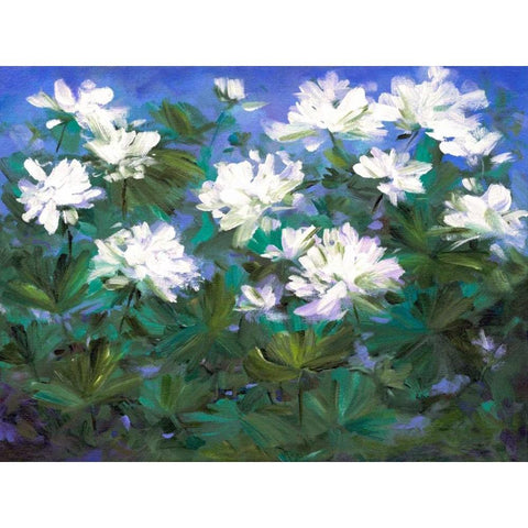 Spring Flowers Black Modern Wood Framed Art Print by Finch, Sheila