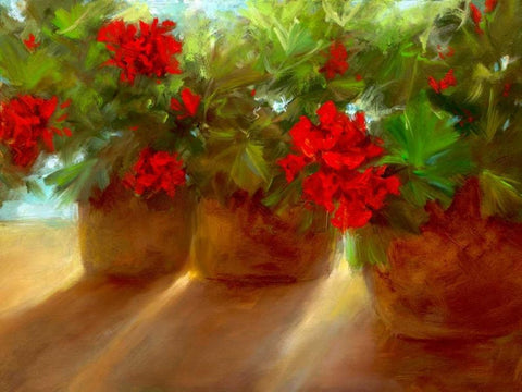 Crimson Glow Black Ornate Wood Framed Art Print with Double Matting by Finch, Sheila