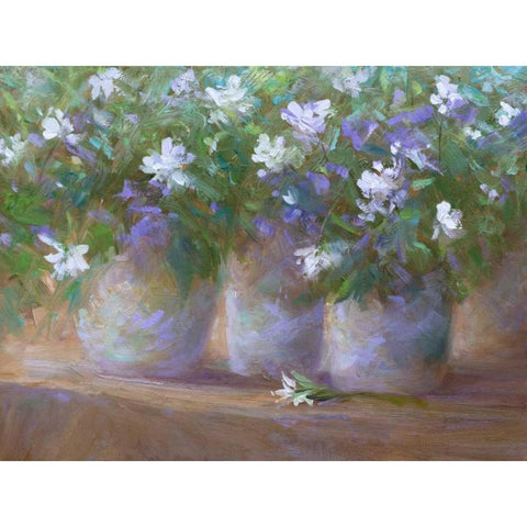 Three Pots Black Modern Wood Framed Art Print by Finch, Sheila