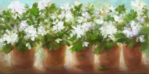 In Full Bloom White Modern Wood Framed Art Print with Double Matting by Finch, Sheila