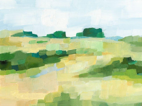 Clover Hill II White Modern Wood Framed Art Print with Double Matting by Harper, Ethan