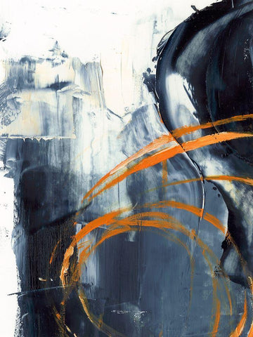 Orange Rind I White Modern Wood Framed Art Print with Double Matting by Harper, Ethan