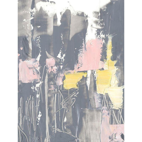 Pink and Yellow Flowers II Black Modern Wood Framed Art Print by Harper, Ethan