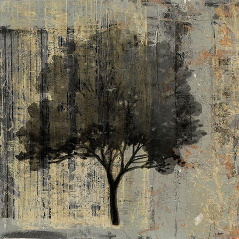 Composition With Tree II Gold Ornate Wood Framed Art Print with Double Matting by Stellar Design Studio