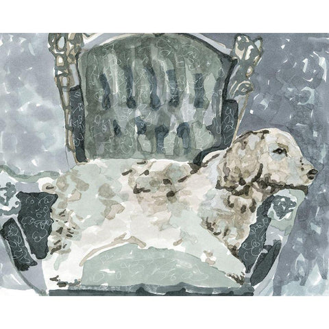 Dog Study II Gold Ornate Wood Framed Art Print with Double Matting by Stellar Design Studio