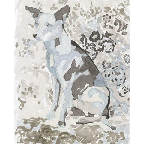 Dog Study IV White Modern Wood Framed Art Print by Stellar Design Studio