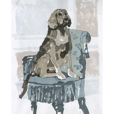 Dog Study V Gold Ornate Wood Framed Art Print with Double Matting by Stellar Design Studio