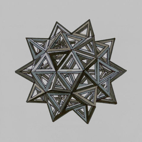 Equilateral Vertex I Black Ornate Wood Framed Art Print with Double Matting by Stellar Design Studio