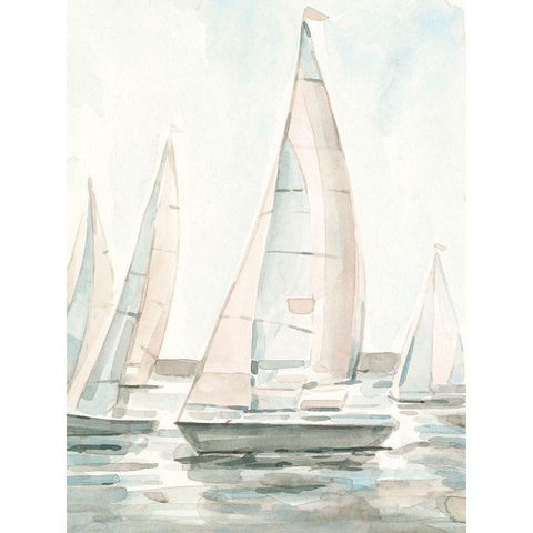 Soft Sail I White Modern Wood Framed Art Print by Scarvey, Emma